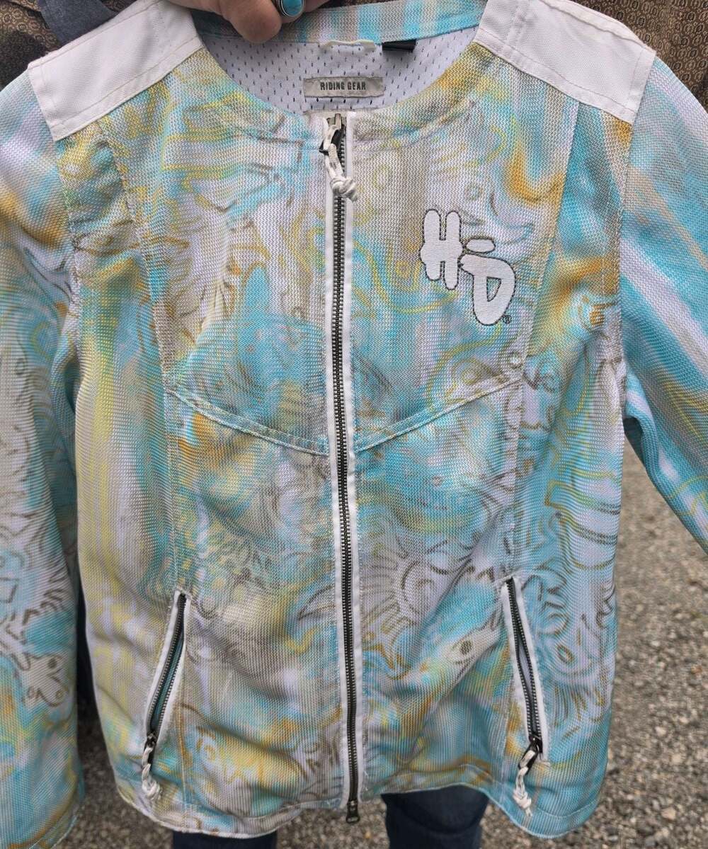 Harley-Davidson Genuine MotorClothes Mesh Riding Jacket Blue Yellow White Size M
